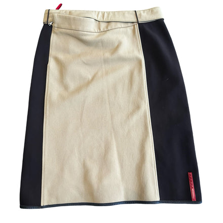 PRADA SPORT CAMEL BEIGE/BROWN BELT SKIRT