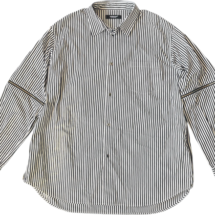 UNDERCOVER STRIPED LONG-SLEEVE SHIRT WITH ZIP DETAIL