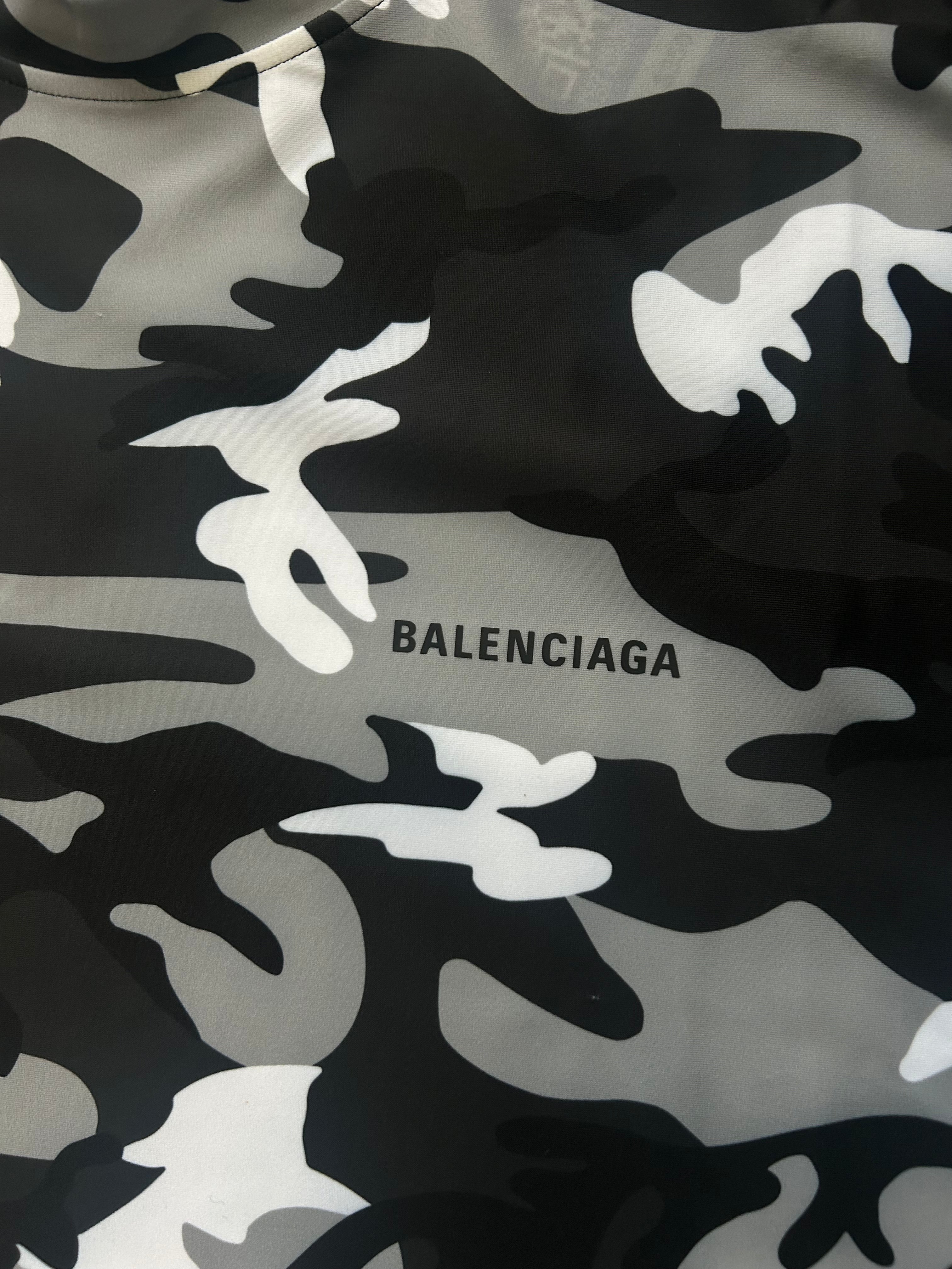 BALENCIAGA SWIM OVERSIZED CAMO PRINT T SHIRT