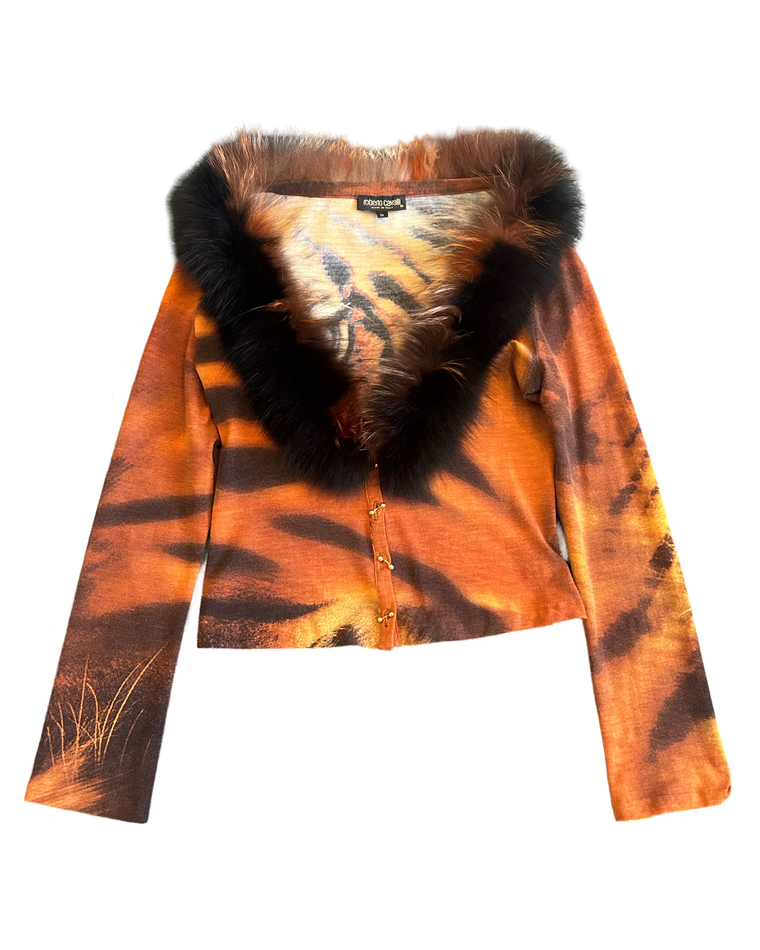 ROBERTO CAVALLI FALL 2000 KNIT CARDIGAN TOP