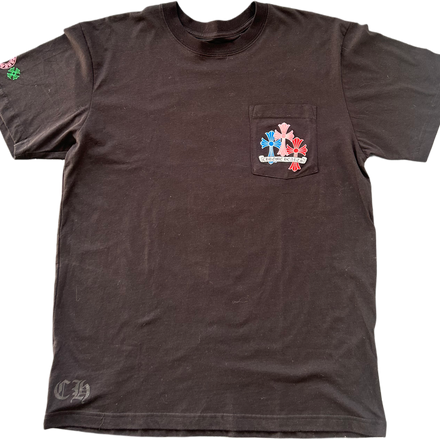 CHROME HEARTS MULTI COLOR CROSS CEMETERY T-SHIRT BLACK