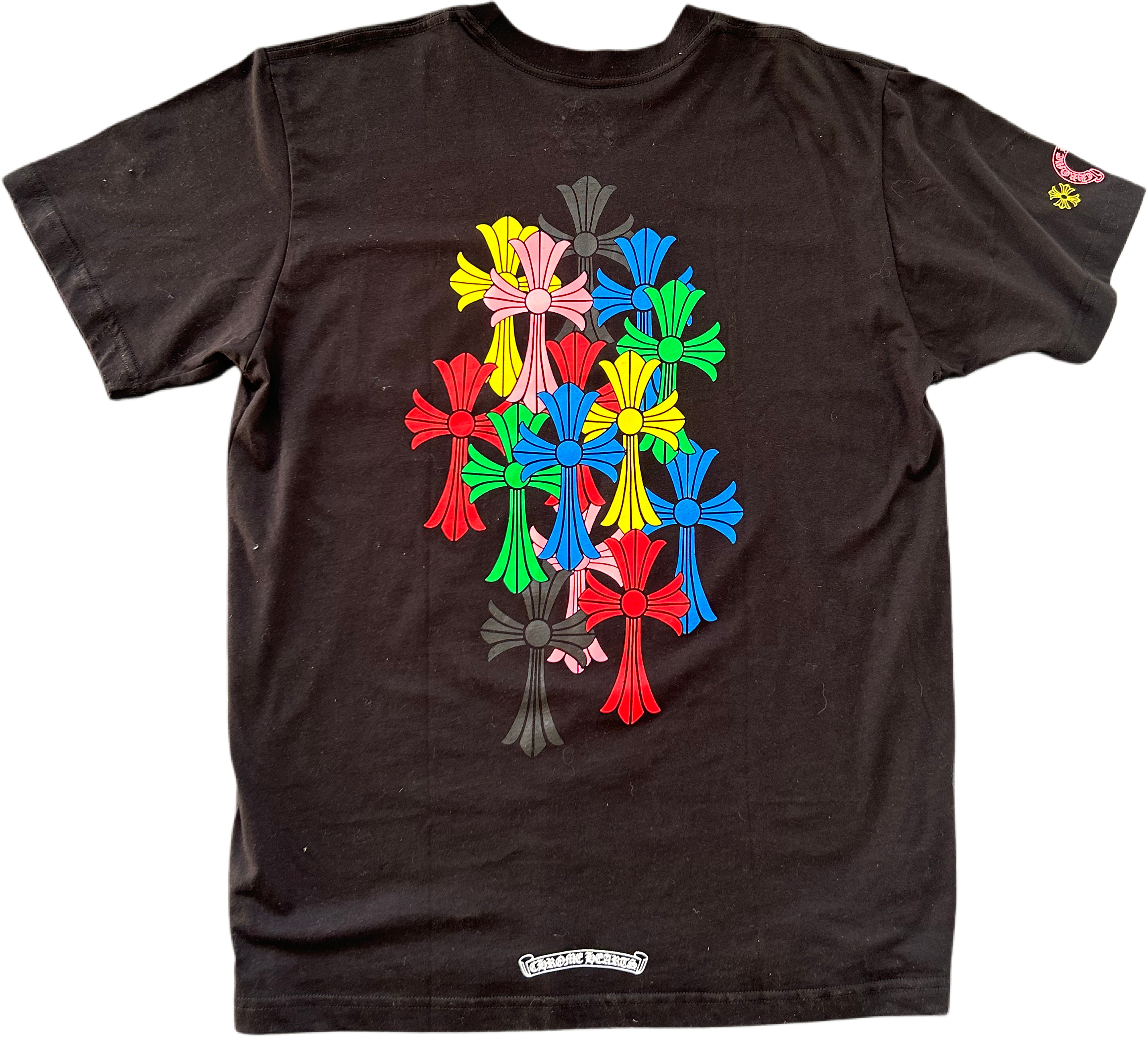 CHROME HEARTS MULTI COLOR CROSS CEMETERY T-SHIRT BLACK