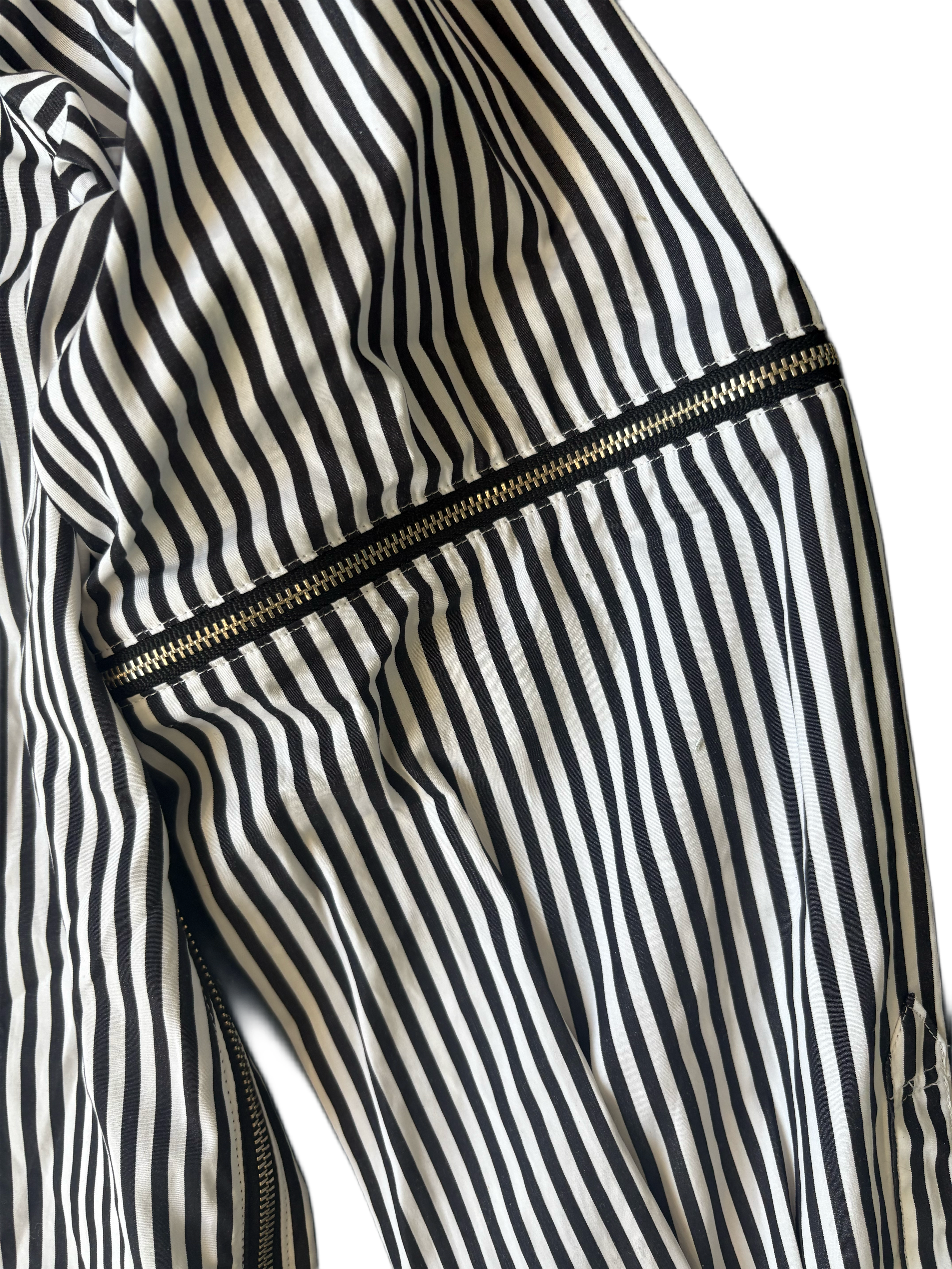UNDERCOVER STRIPED LONG-SLEEVE SHIRT WITH ZIP DETAIL