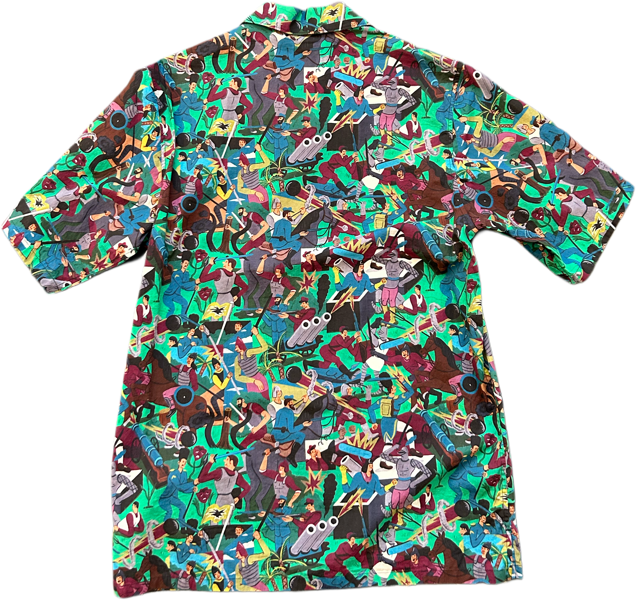 PRADA POPLIN HAWAIIAN BOWLING SHIRT WAR PATTERN