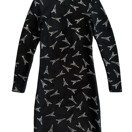 BALENCIAGA EIFFEL TOWER RHINESTONE EMBELLISHED DRESS