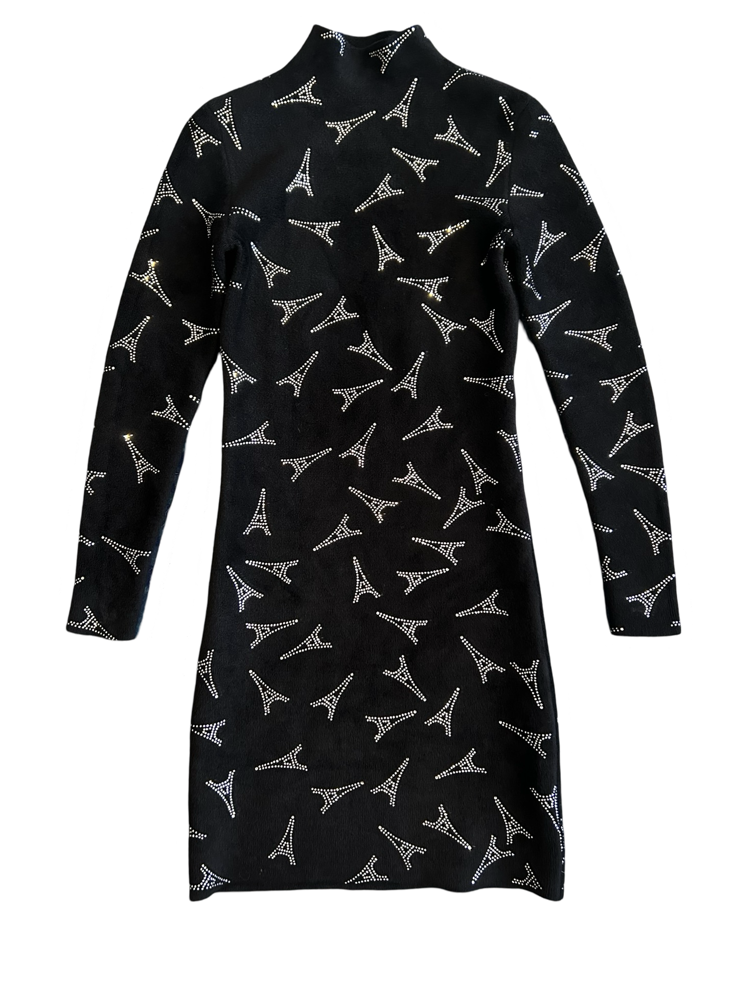 BALENCIAGA EIFFEL TOWER RHINESTONE EMBELLISHED DRESS
