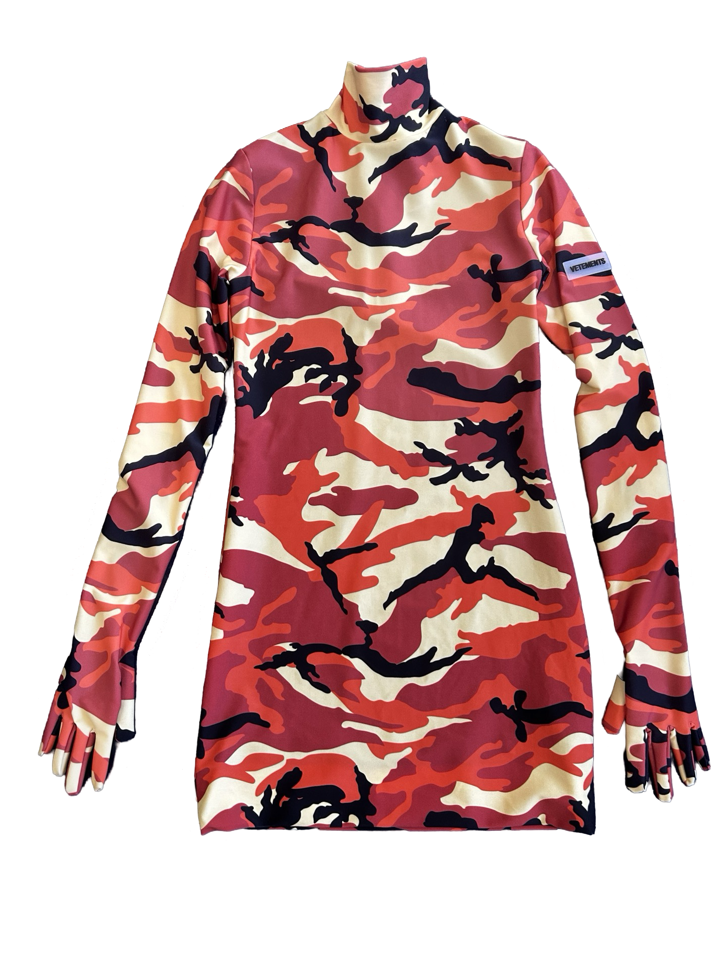 Vetements Camouflage Long-Sleeve Turtleneck Top