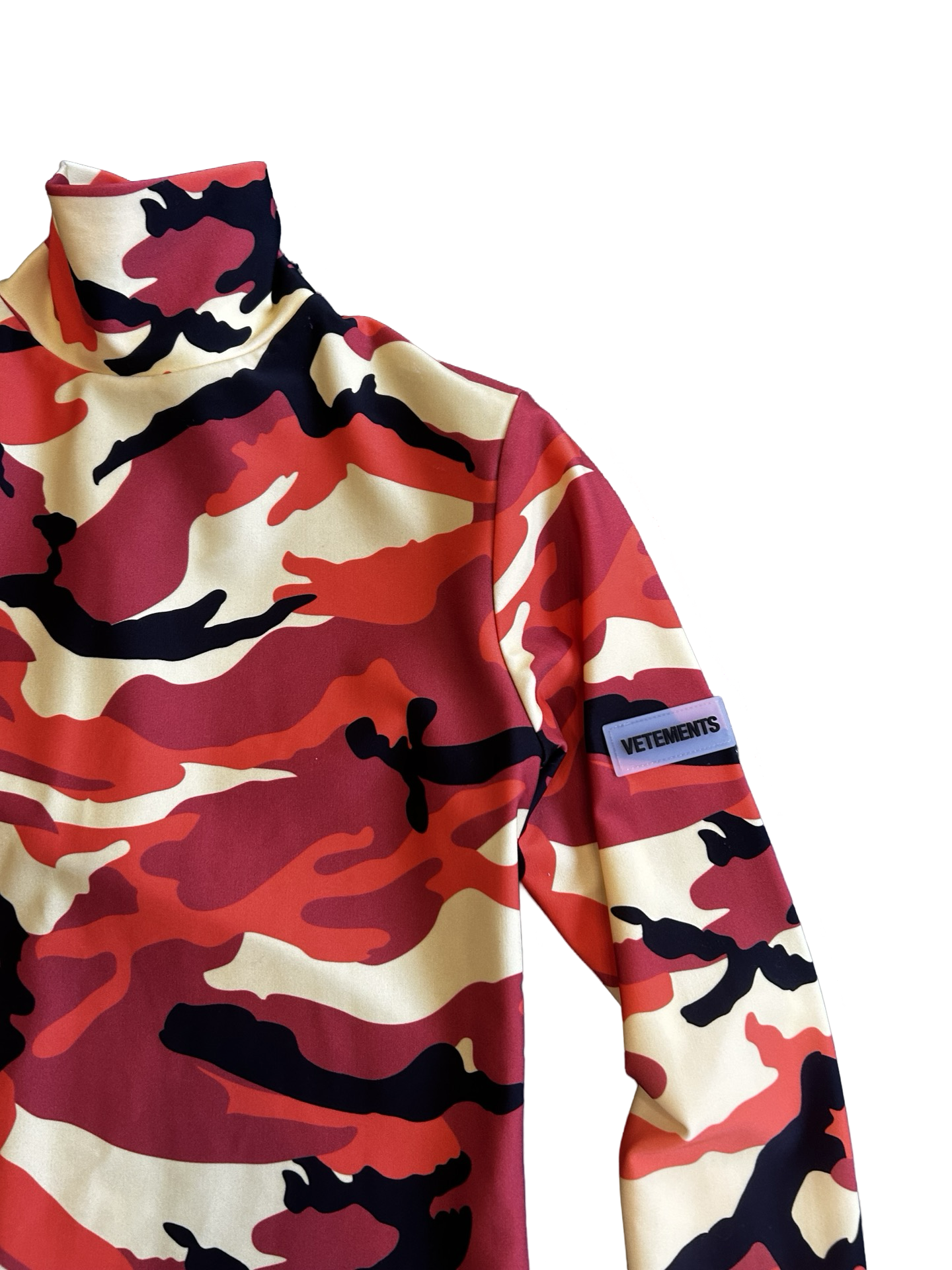 Vetements Camouflage Long-Sleeve Turtleneck Top