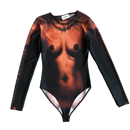 JEAN PAUL GAULTIER  EBONY BODY TATTOO BODYSUIT