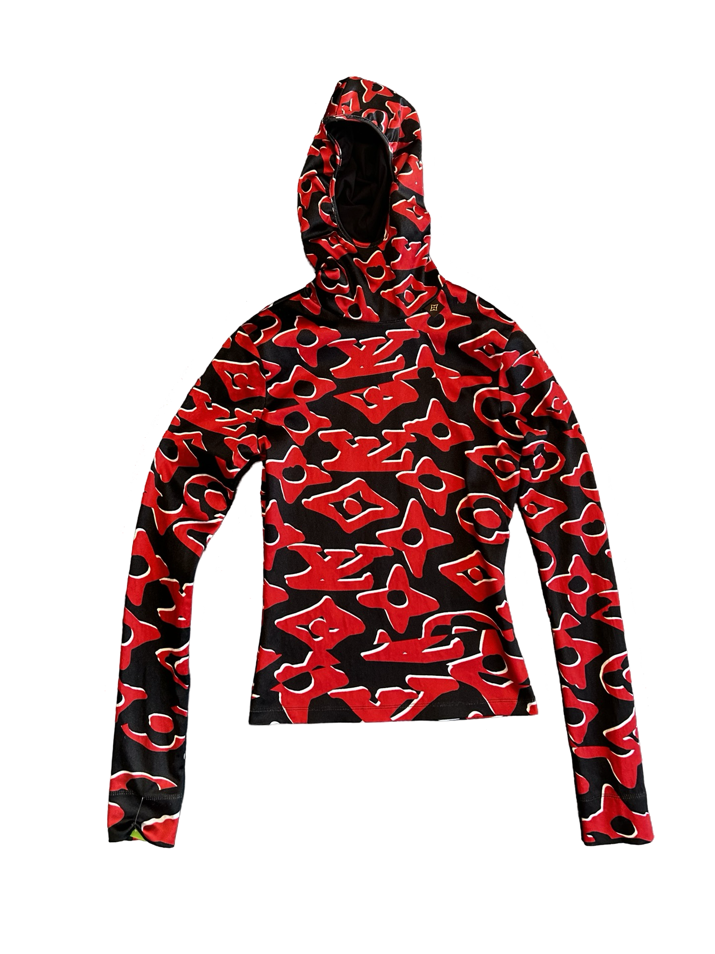 LOUIS VUITTON X URS FISCHER BLACK/RED HOODED TOP