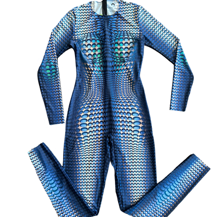 HE MARINE SERRE WOMEN'S BLUE MOON FISH SKIN MEDUSA JUMPSUIT